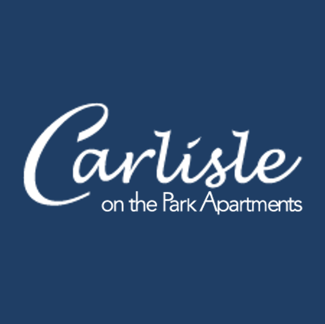 The image is a logo for Carlisle on the Park Apartments.